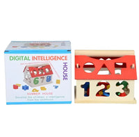 Children’s building block toys educational digital house toys - Red
