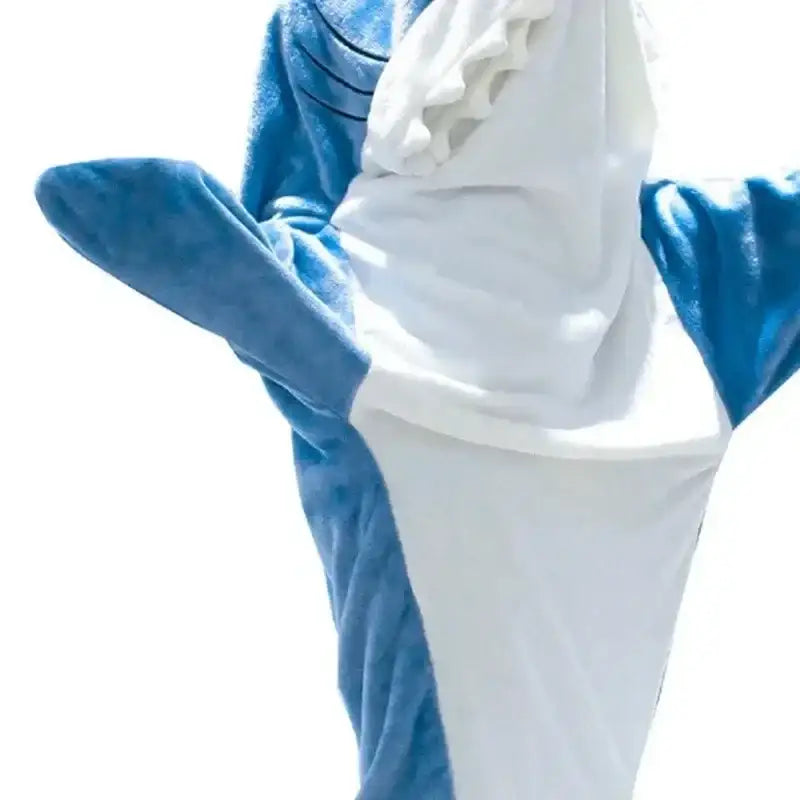 Cartoon Shark Blanket Plaid Women Pajamas Sleeping Bag Robe Shark Blanket Megalodon Gown Adult Homewear Plaid Comfy