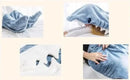 Cartoon Shark Blanket Plaid Women Pajamas Sleeping Bag Robe Shark Blanket Megalodon Gown Adult Homewear Plaid Comfy