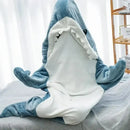 Cartoon Shark Blanket Plaid Women Pajamas Sleeping Bag Robe Shark Blanket Megalodon Gown Adult Homewear Plaid Comfy