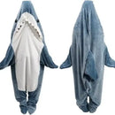 Cartoon Shark Blanket Plaid Women Pajamas Sleeping Bag Robe Shark Blanket Megalodon Gown Adult Homewear Plaid Comfy