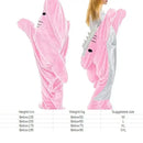 Cartoon Shark Blanket Plaid Women Pajamas Sleeping Bag Robe Shark Blanket Megalodon Gown Adult Homewear Plaid Comfy