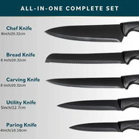 SharpSlice 7-Piece Knife Set - Black