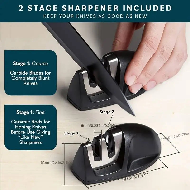 SharpSlice 7-Piece Knife Set - Black