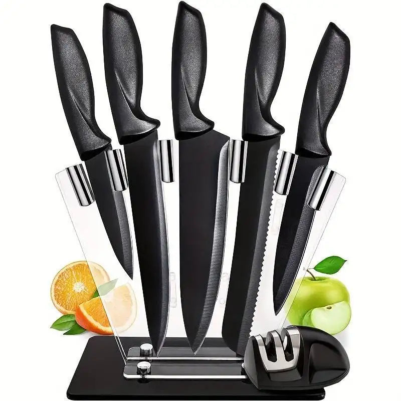 SharpSlice 7-Piece Knife Set - Black