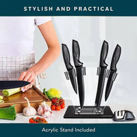 SharpSlice 7-Piece Knife Set - Black