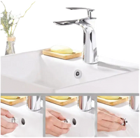 Chrome bathroom faucet.