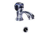 Chrome bathroom faucet.