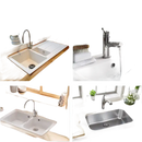 Various kitchen and bathroom sinks.