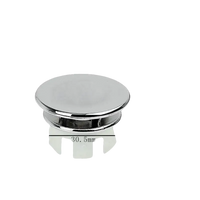 Chrome sink stopper with dimensions.