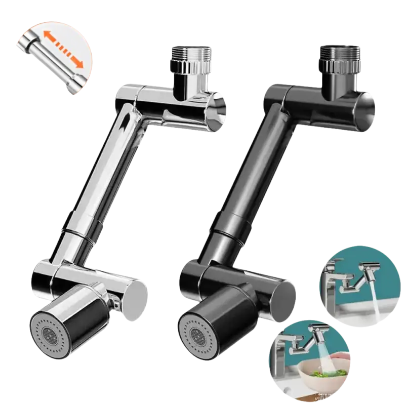 Shiny Chrome Rotatable Scalable Metal Faucet Aerator