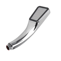 Chrome shower head with dimensions.