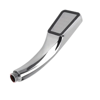 Chrome shower head with dimensions.