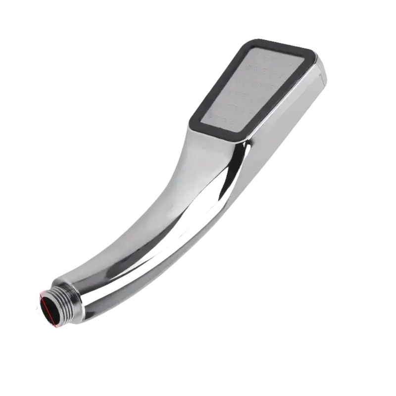 Chrome shower head with dimensions.