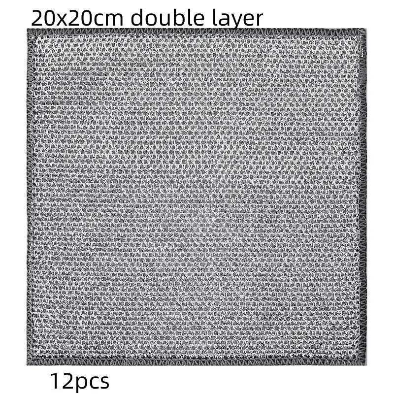 CleanWires Kitchen Cloth - Silver cloth / 20x20cm double layer / 12PCS