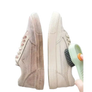 Before-and-after shoe cleaning.