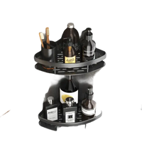 Trendy two-tiered corner bathroom shelf for extra storage and kitchen organization