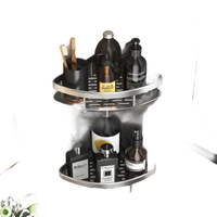 Two-tiered corner shower caddy on trendy bathroom shelf for kitchen storage organizer style