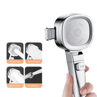 Chrome shower head with multiple spray modes.