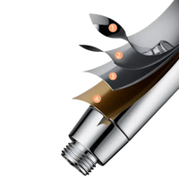 Layered metal shower head.