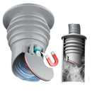 Magnetic drain valve.