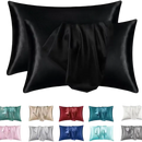 Satin pillowcases in various colors.
