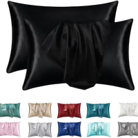 Satin pillowcases in various colors.