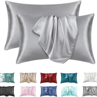 Satin pillowcases in various colors.