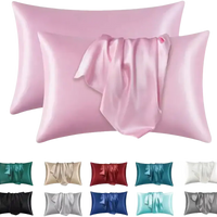 Satin pillowcases in various colors.