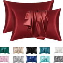 Satin pillowcases in various colors.