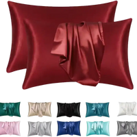 Satin pillowcases in various colors.