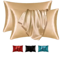 Silk pillowcases in various colors.