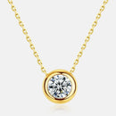 Silver Clavicle Chain Pendant - Women’s Classic - 10k Golden Swimming Paint / 925 Silver