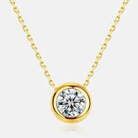 Silver Clavicle Chain Pendant - Women’s Classic - 10k Golden Swimming Paint / 925 Silver