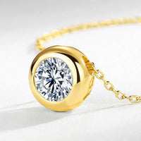 Silver Clavicle Chain Pendant - Women’s Classic - 10k Golden Swimming Paint / 925 Silver