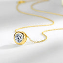 Silver Clavicle Chain Pendant - Women’s Classic - 10k Golden Swimming Paint / 925 Silver