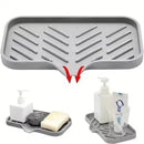 Silicone Faucet Mat Kitchen Sink Tray Soap Dispenser Sponge Drain Pad Sink SplashDrying Mat Countertop Storage Tray