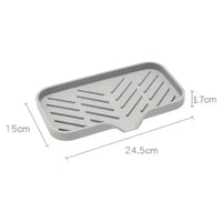 Silicone Faucet Mat Kitchen Sink Tray Soap Dispenser Sponge Drain Pad Sink SplashDrying Mat Countertop Storage Tray