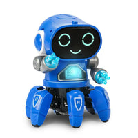 Dancing Electric Rock Robot: Light & Music Fun! - Blue sixjaw robot