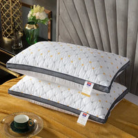 Full Sky Star Embroidered Fiber Pillow Core for Neck Protection Quick Rebound Not Easy to Deform Not Collapsing