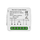 Mini Wi-Fi curtain module with wiring diagram and specifications.