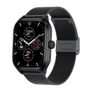 Black smart watch with mesh band.
