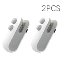 Two white and gray mini game controllers.
