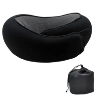 Black Snailrest Memory Foam Travel Neck Pillow with Carrying Bag for comfy trips