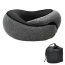 Gray Snailrest Memory Foam Travel Neck Pillow with storage bag for cozy trips