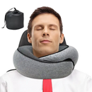 Gray Snailrest Memory Foam Travel Neck Pillow with Storage Bag for comfy trips