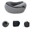 Gray Snailrest Memory Foam Travel Neck Pillow with storage options for comfy trips