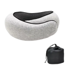 Gray Snailrest Memory Foam Travel Neck Pillow with mesh and storage bag for cozy trips