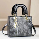 ChicCarry Women’s Shoulder Messenger Bag - Snakeskin Silver