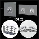 10pcs Transparent Self-Adhesive Hook Hanger Wall Storage Rack Fixing Patch Strong No-Punch Snaps For Kitchen Bathroom